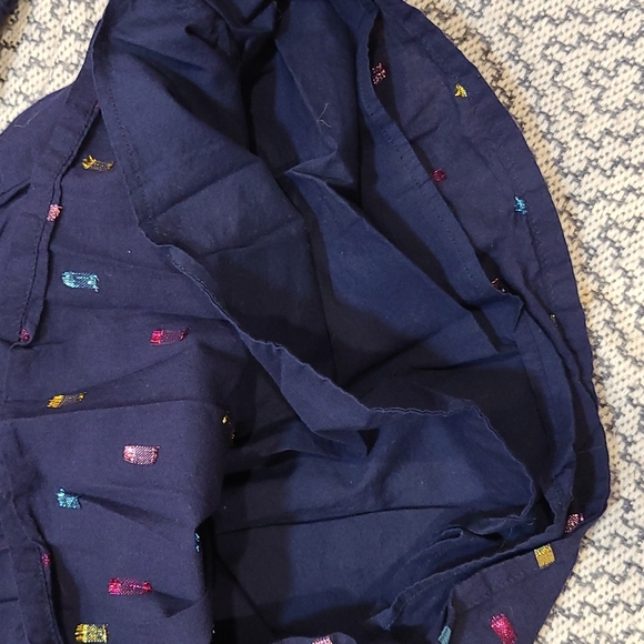 Gap Navy Dress with Shimmer Rectangle Embroidery with Ruffle Neck Size 18-24M - Picture 4 of 5